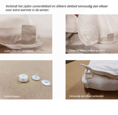 Zijden 4 Seizoenen dekbed set Harmony (175+300 g/m2) - katoenen tijk